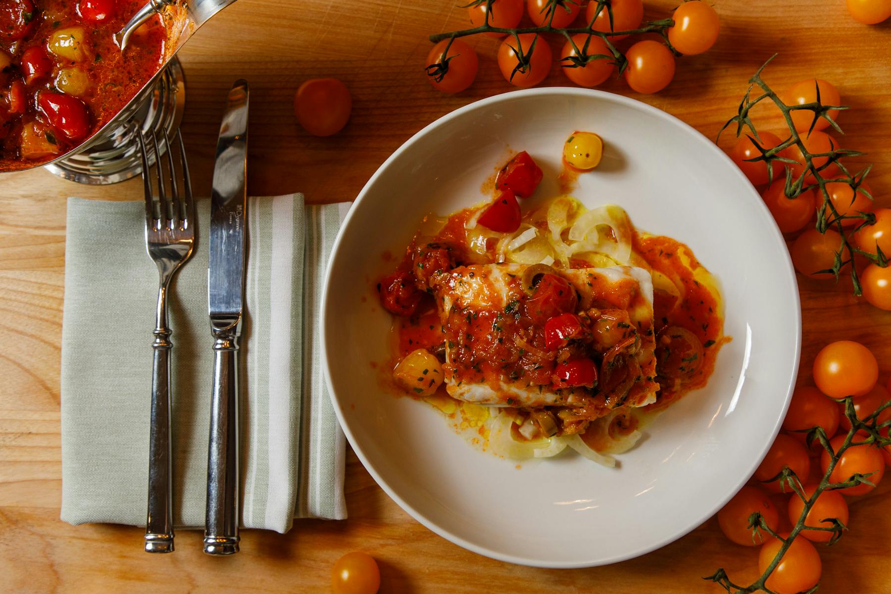 a plate of food on a table