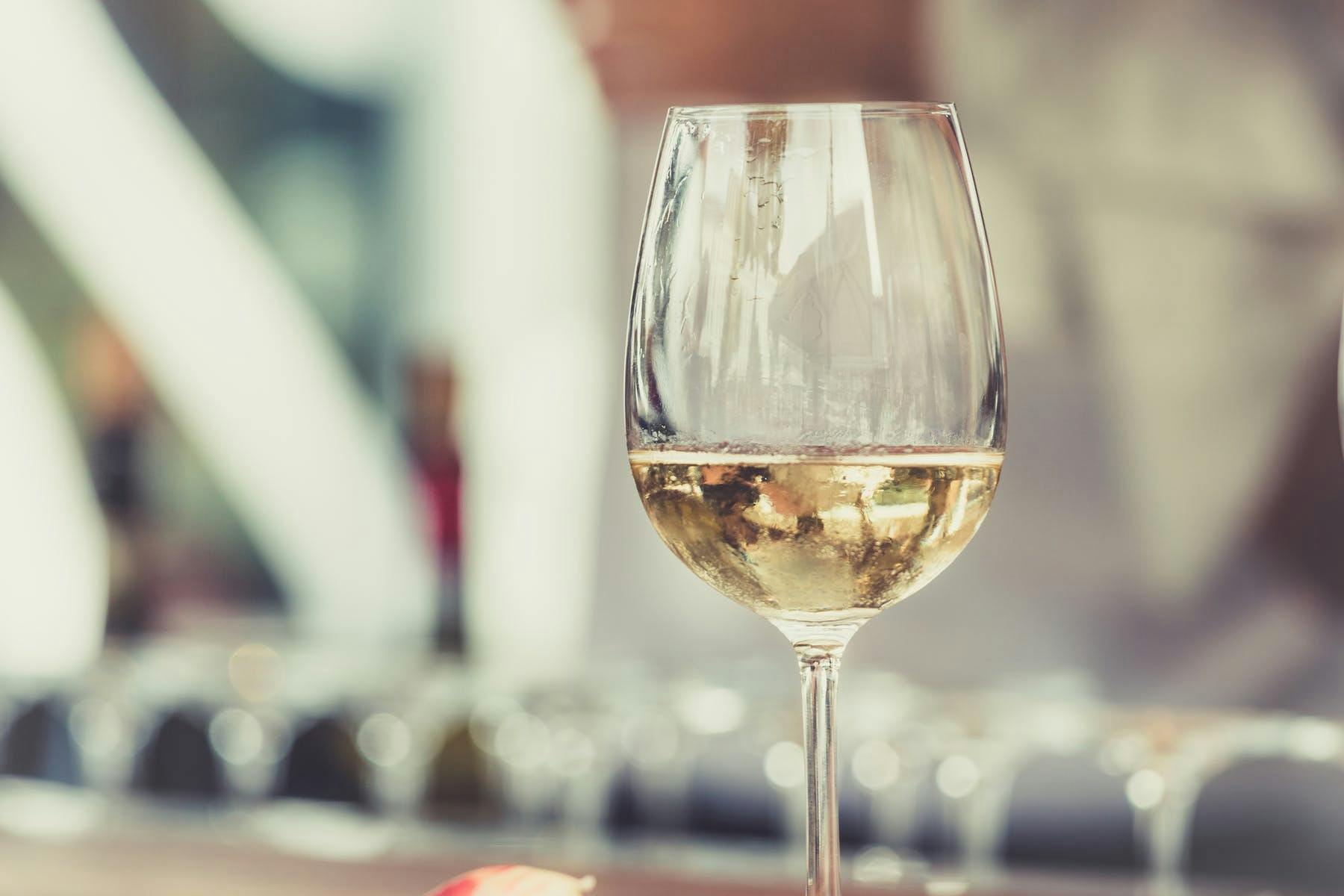 a closeup of a wine glass