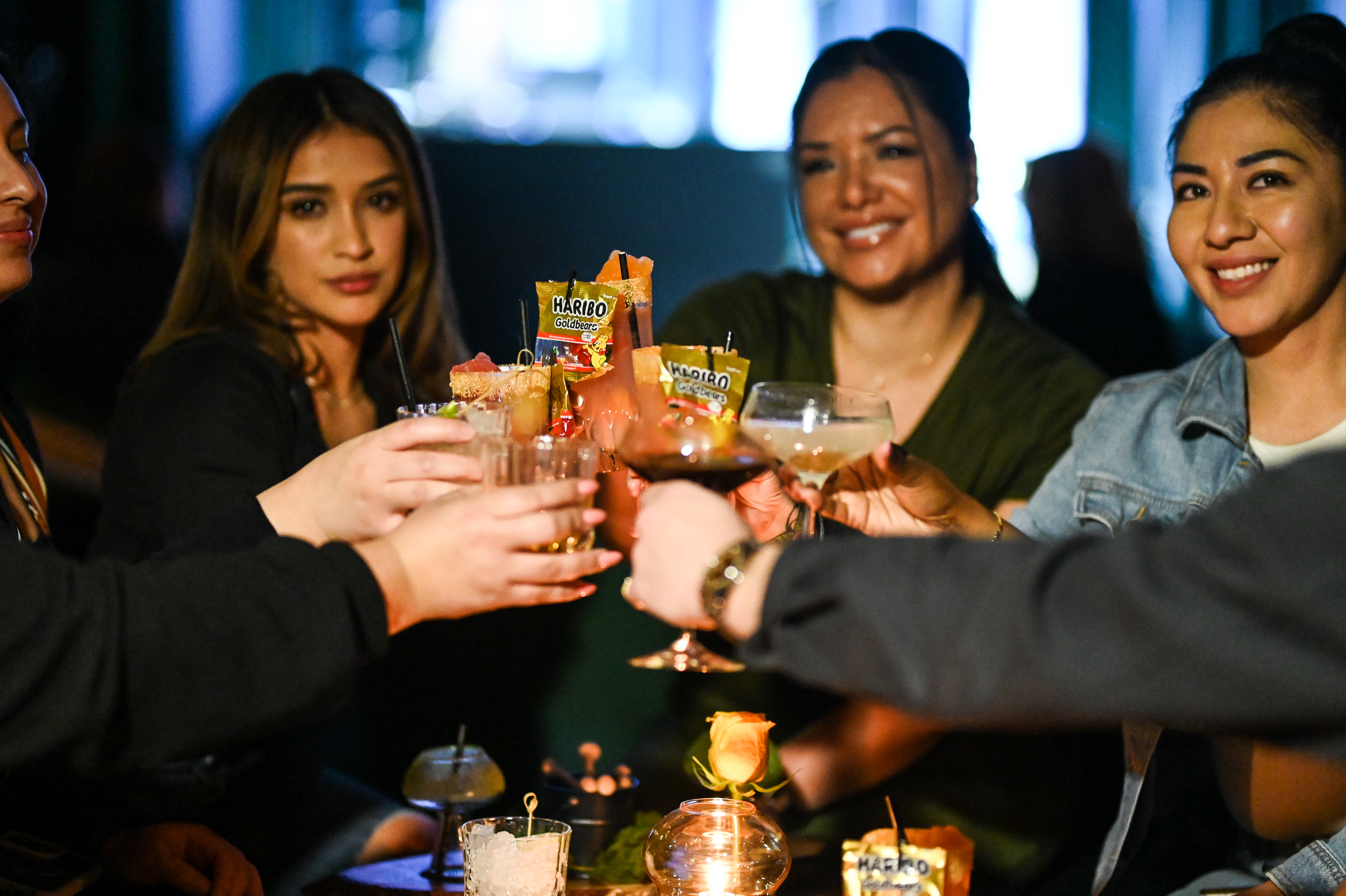 group of ladies enjoying the 3 little bears cocktails at Easys Las Vegas Spekeasy
