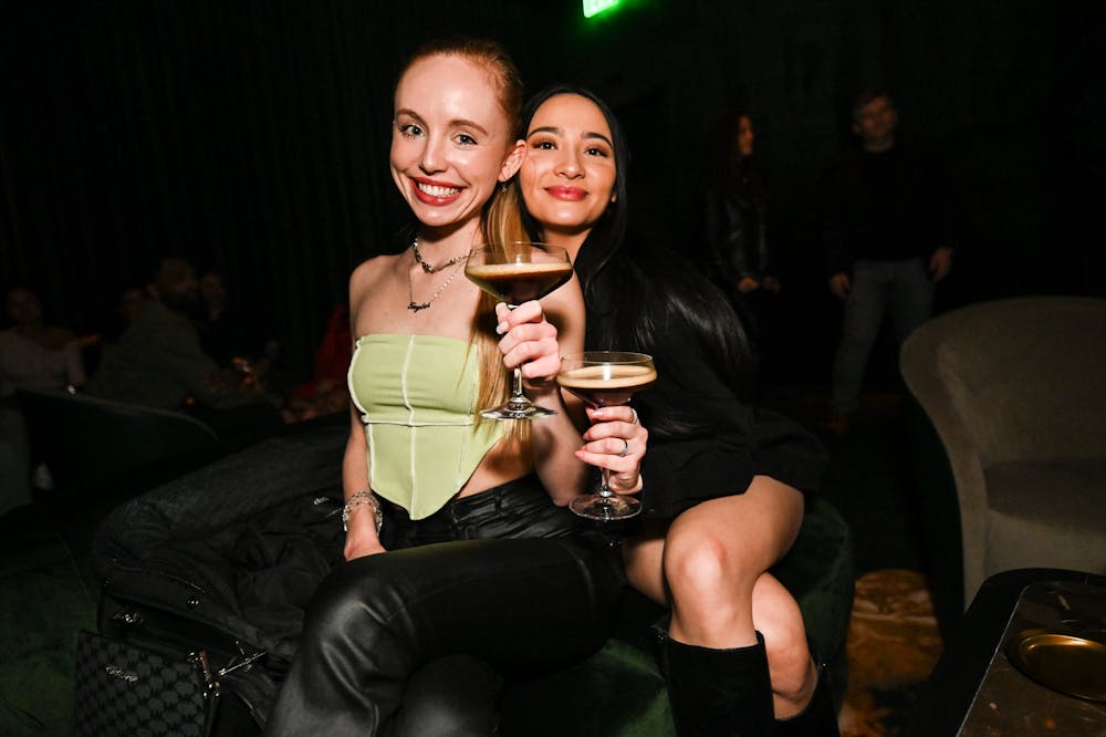 two girls enjoying espresso martinis at Las Vegas Live Music Venue