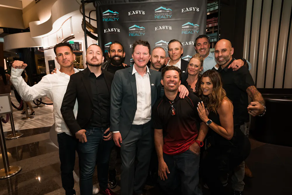 group of people outside Las Vegas live music venue easys