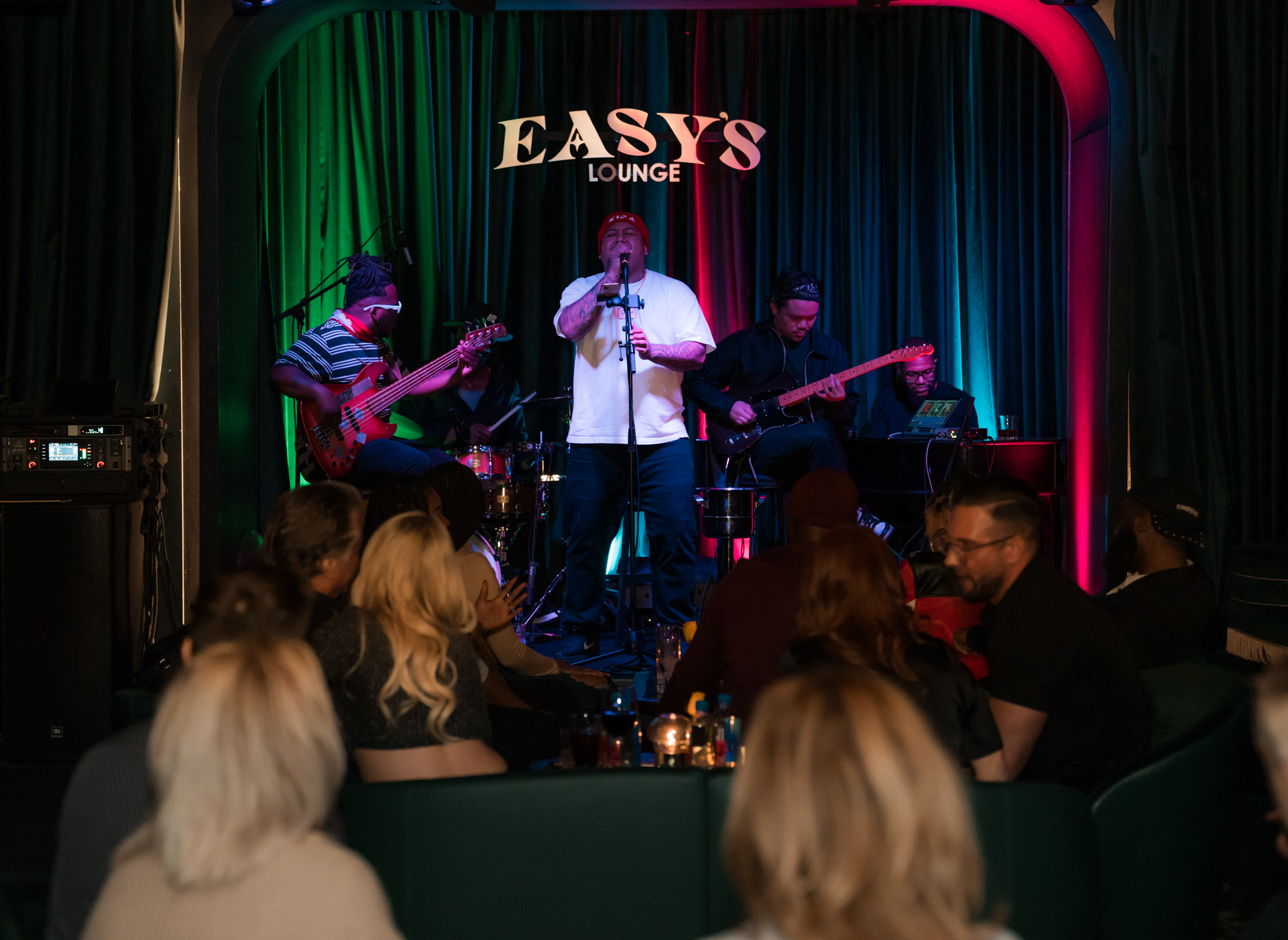 Easys Speakeasy singing with the best live music las vegas