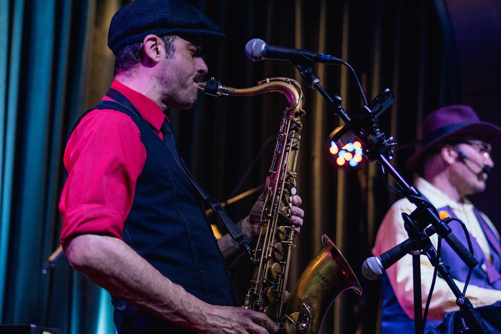 Shaun Degraff playing a saxophone at Live Music Las Vegas venue Easys