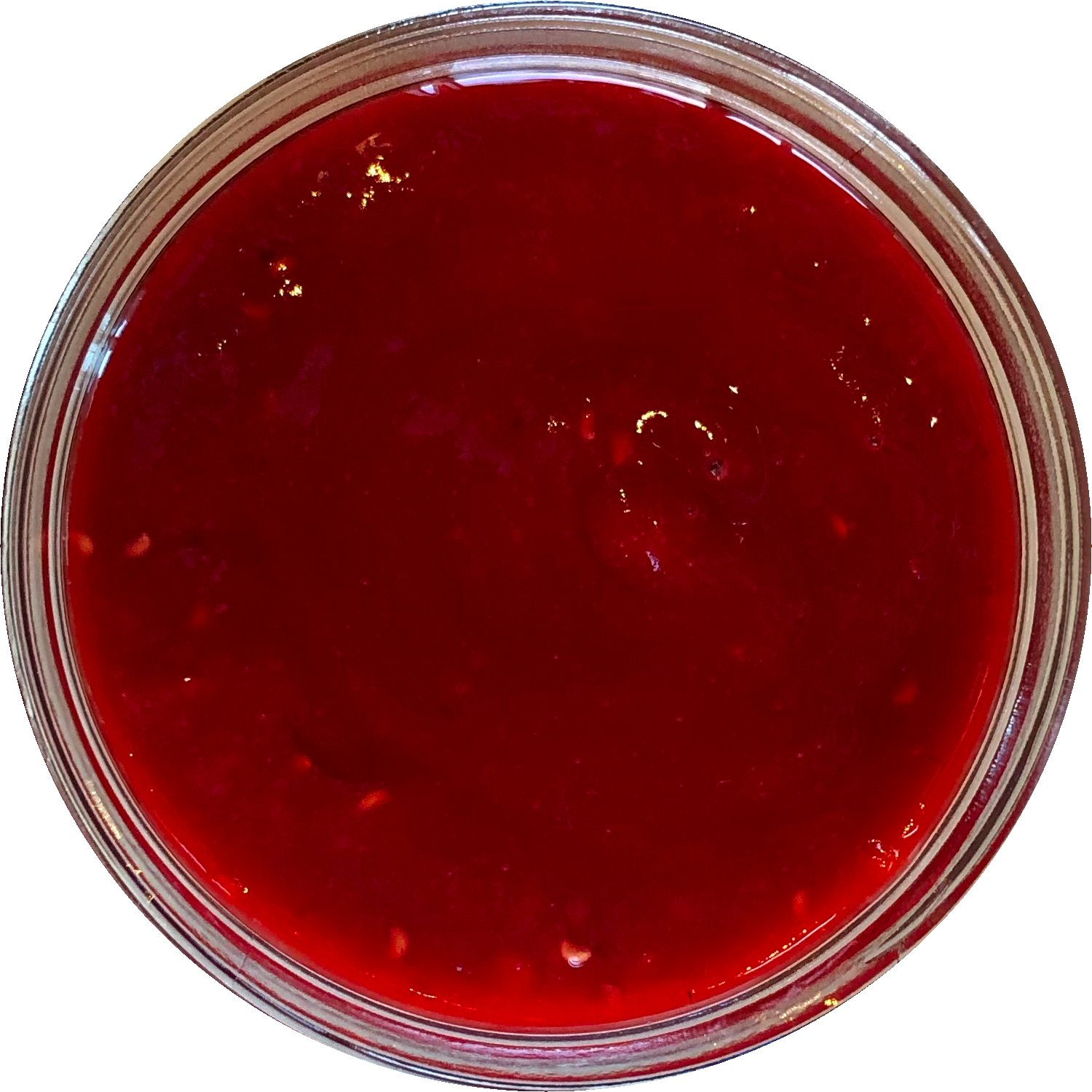 a close up of a sauce cup