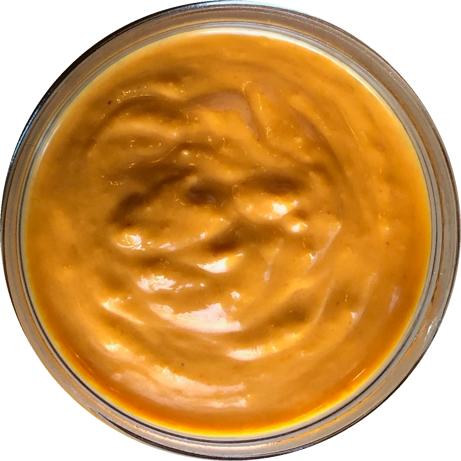 a close up of a sauce cup