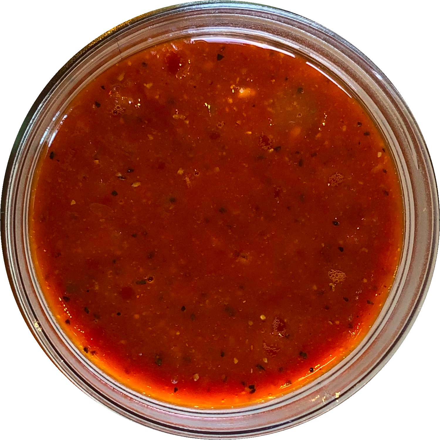 a close up of a sauce cup