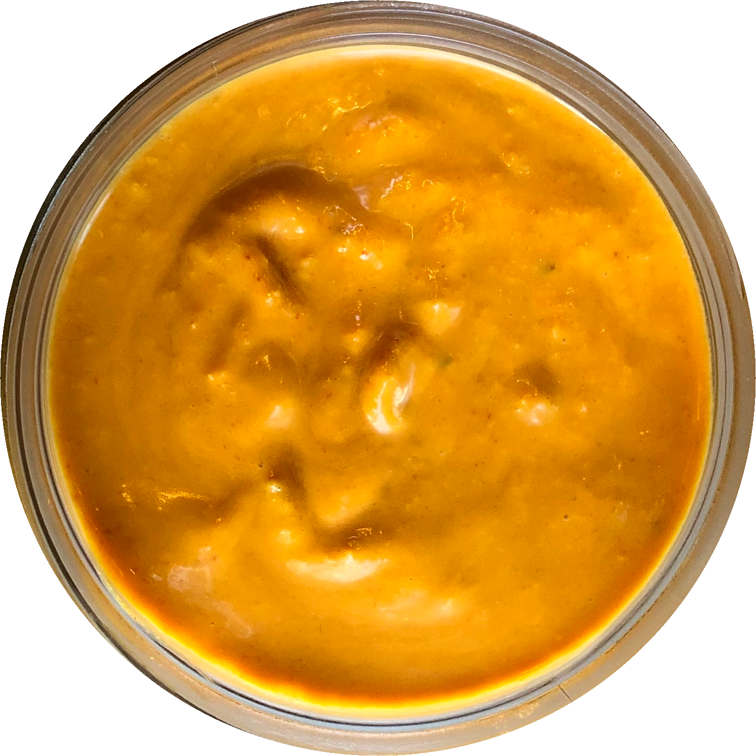 a close up of a sauce cup