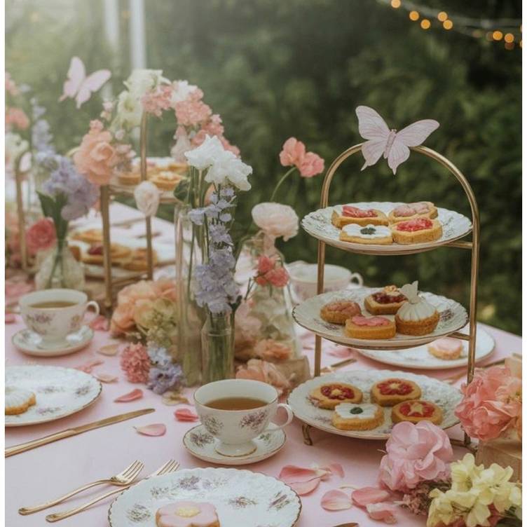 spring tea and bubbles
