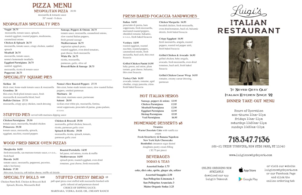 Take Out Dinner Luigi s Restaurant in New Hyde Park NY