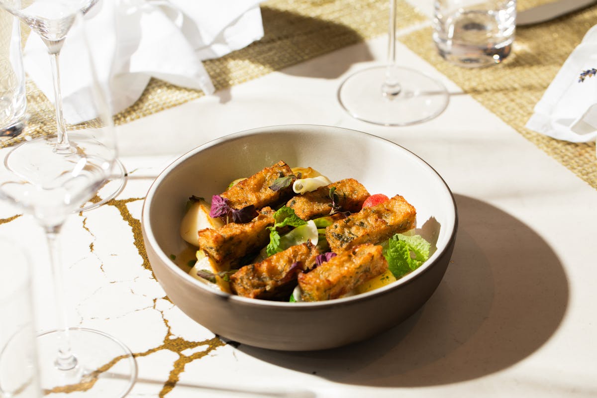 a plate of food on a table