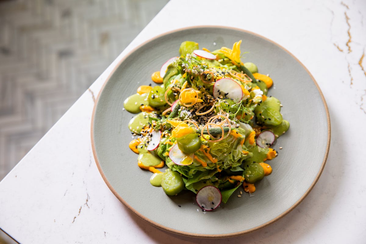 a plate of food on a table