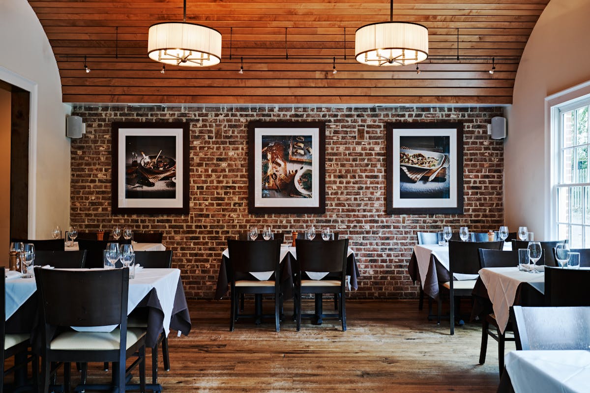 The dining room at Osteria Mattone restaurant in Roswell, GA.