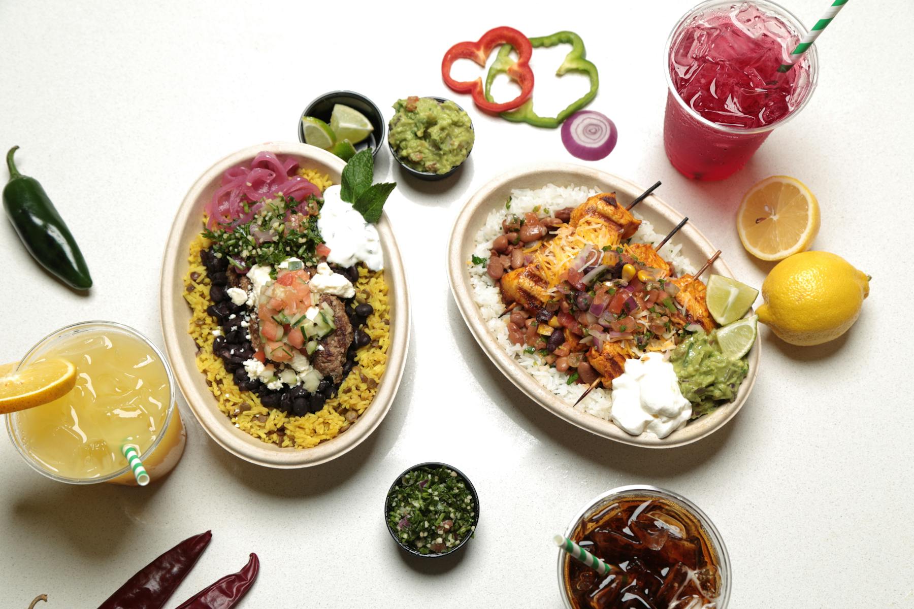 two plates of food