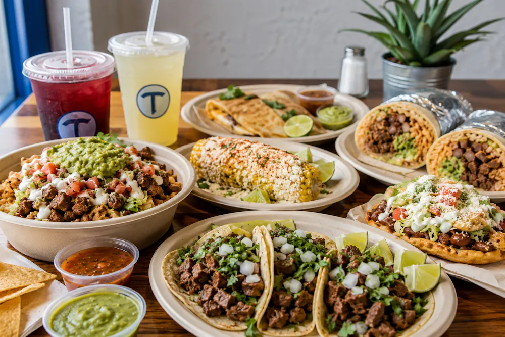 a table full of food