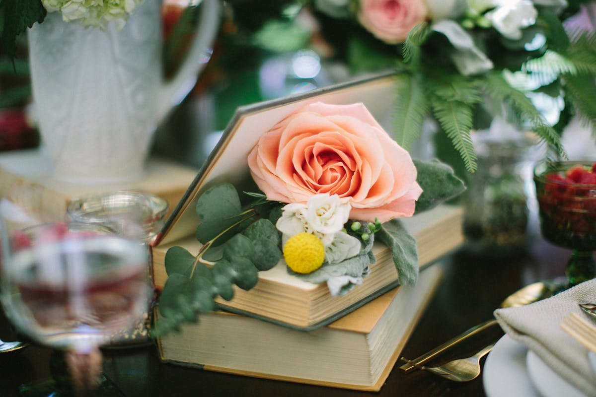 a vase of flowers on a table