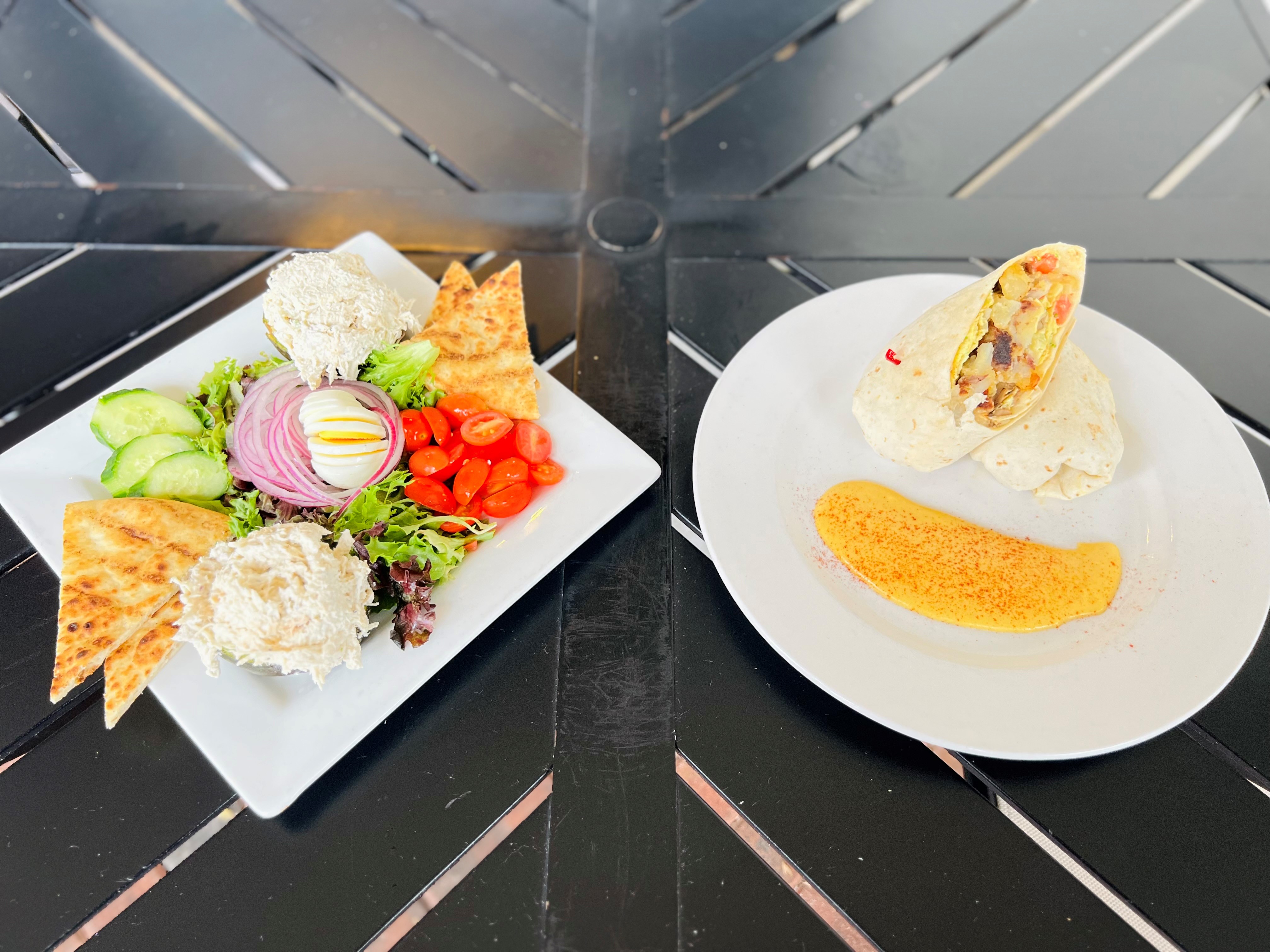 a plate of food on a table