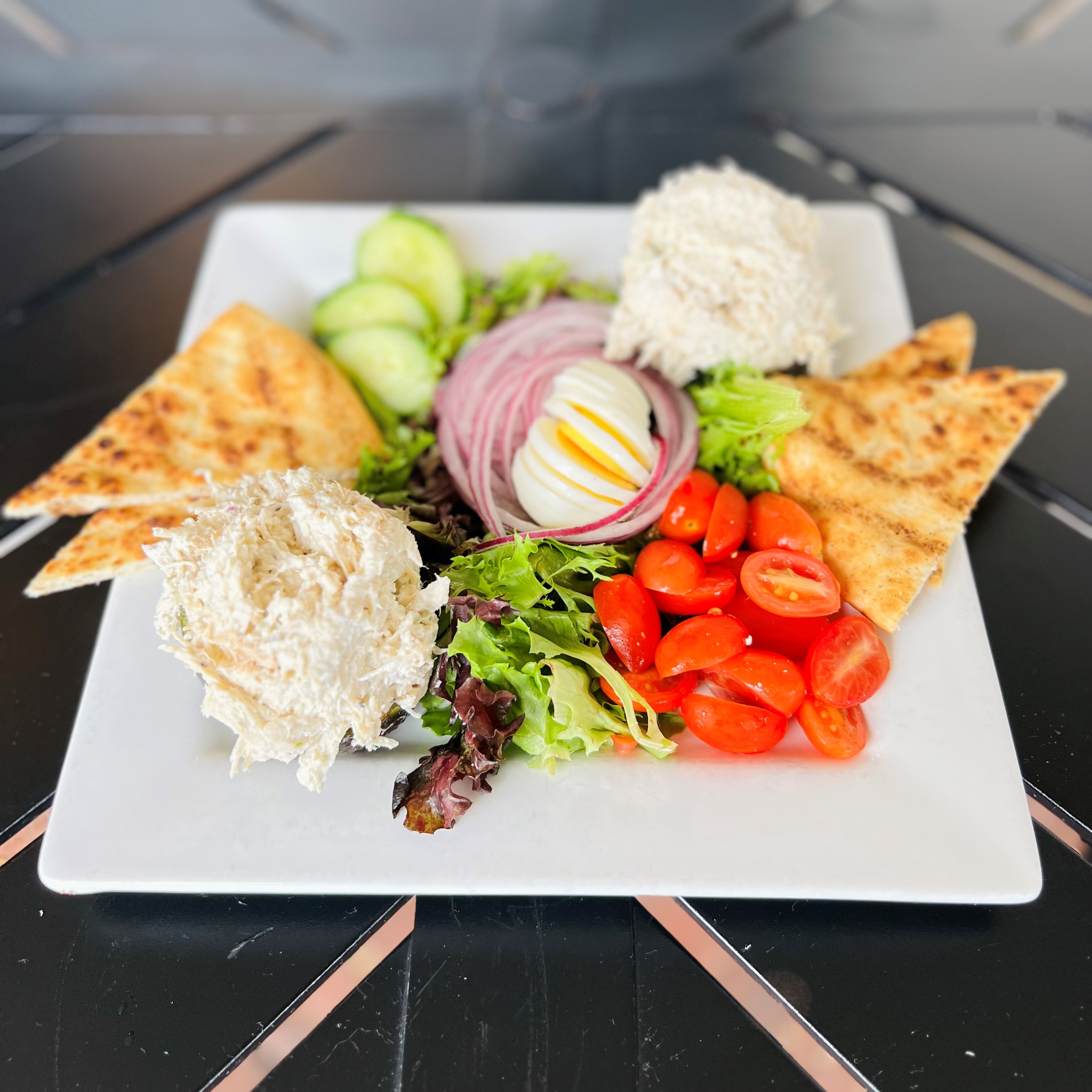a plate of food on a table