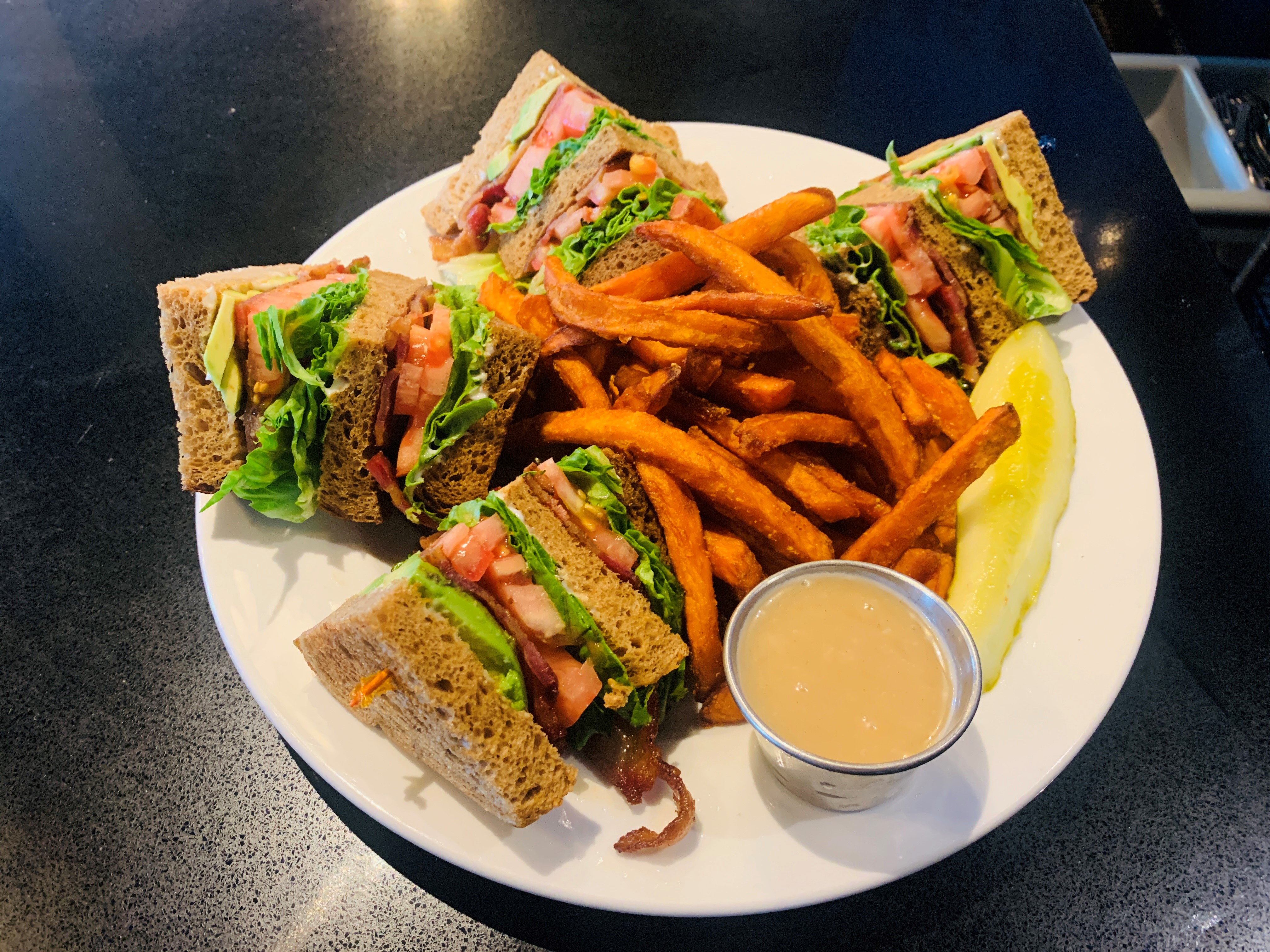 a plate of food on a table