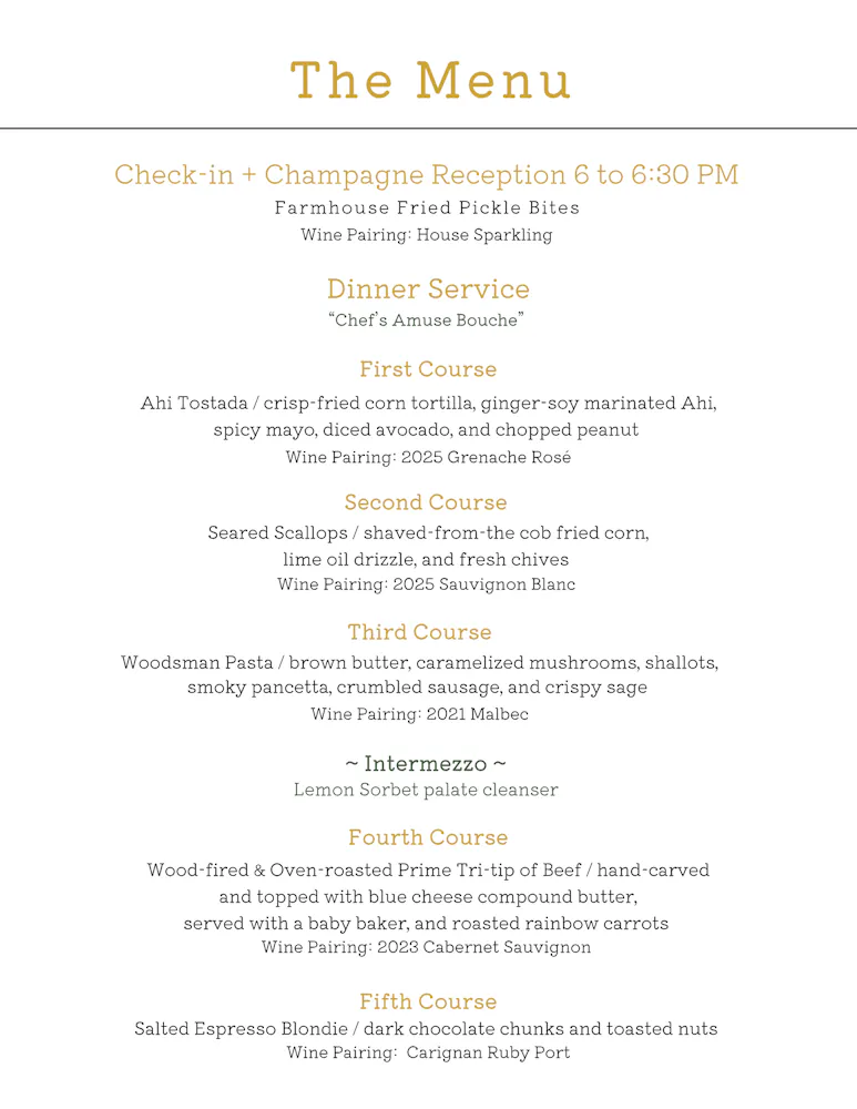 a menu of a restaurant