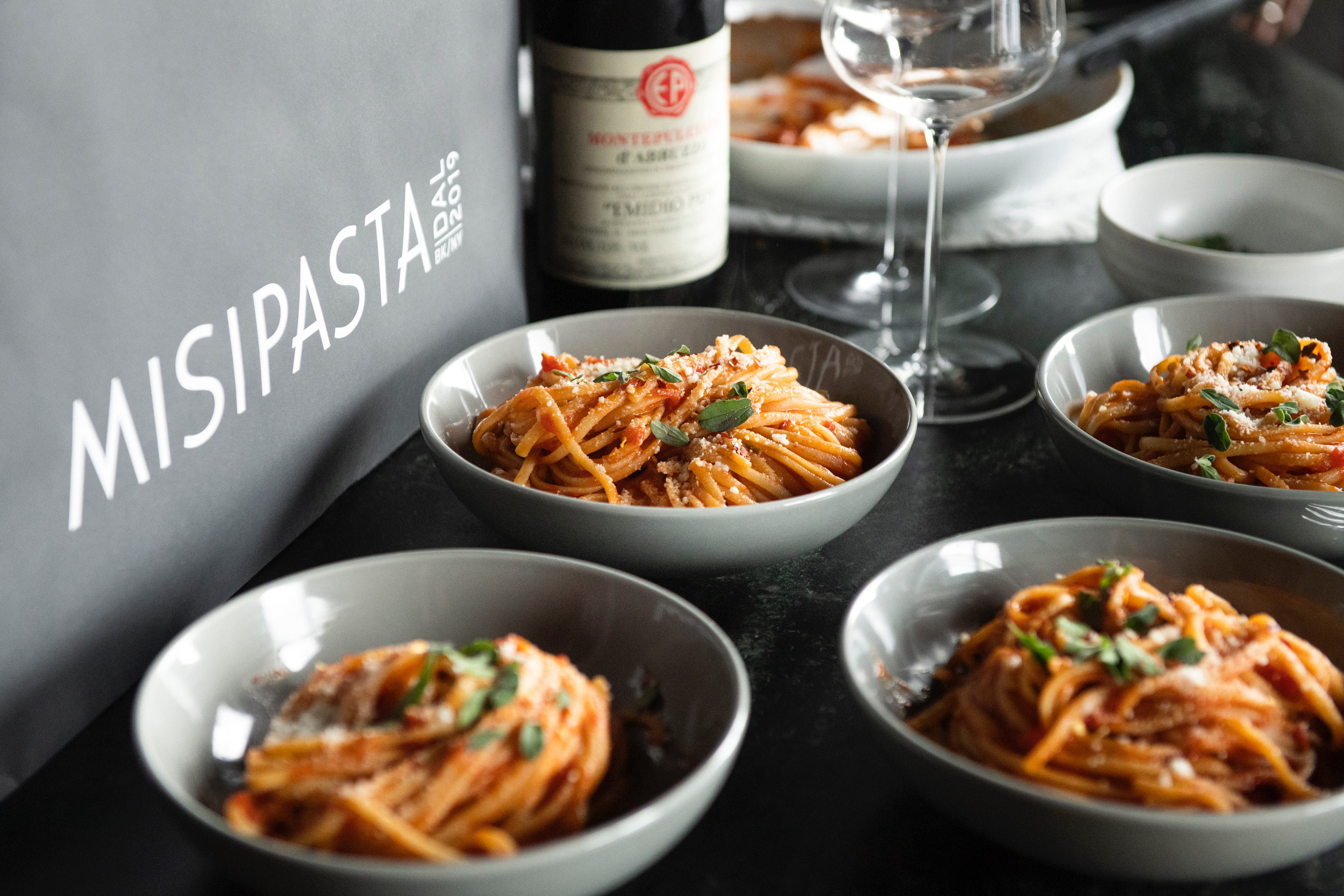 MISIPASTA bucatini with red sauce