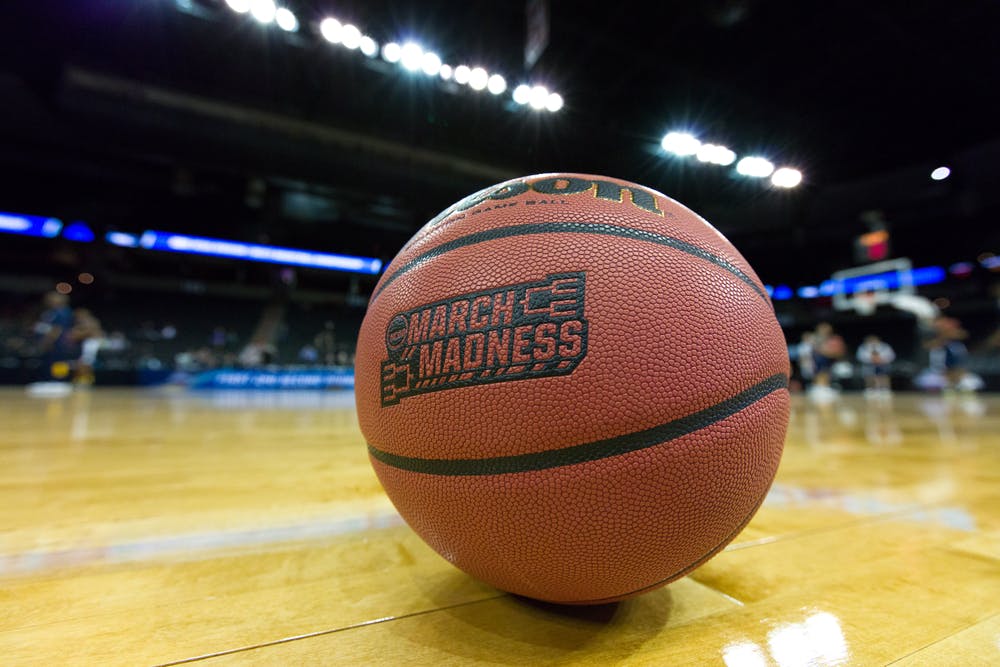 a close up of a basketball game