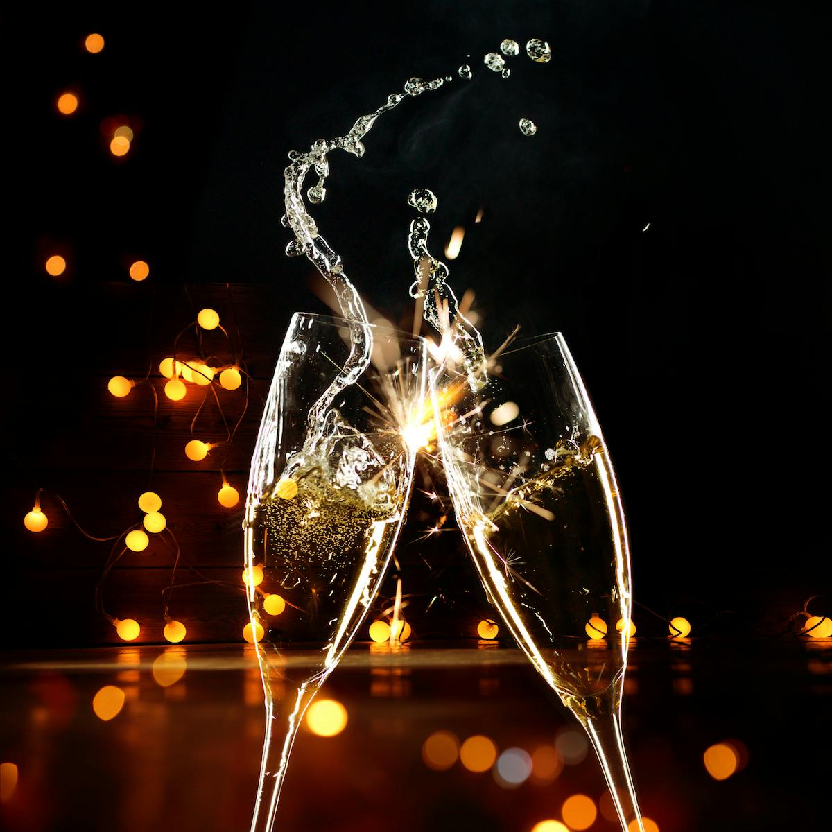 a fountain at night