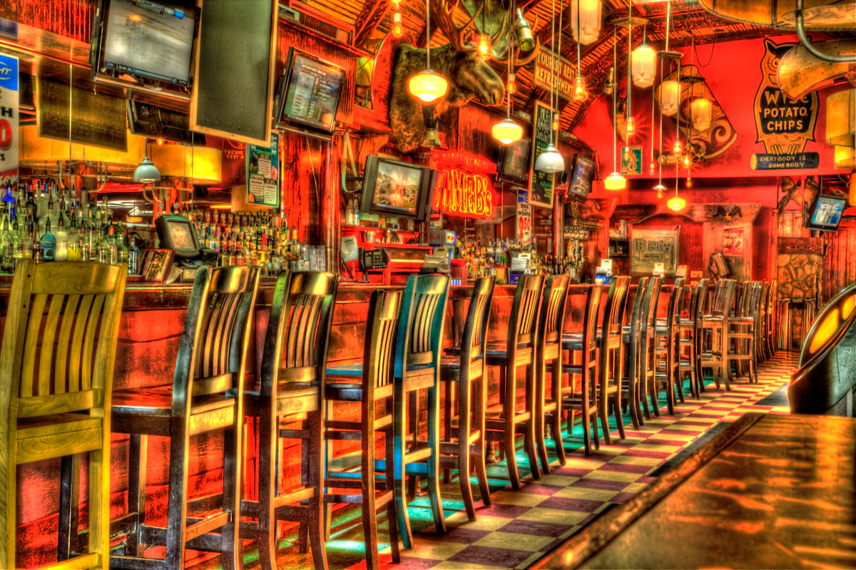 image of a bar with stools