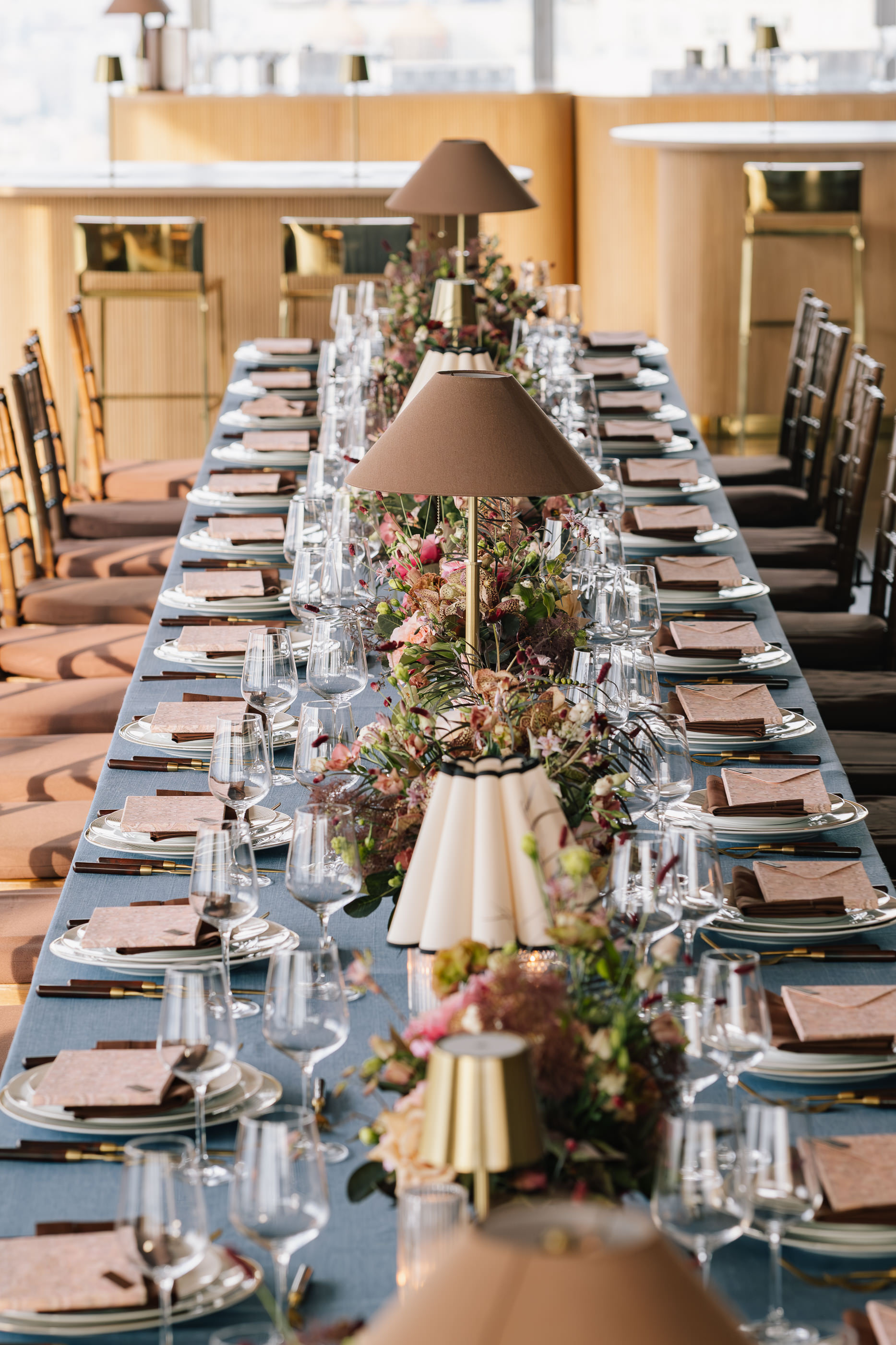 a table and plates