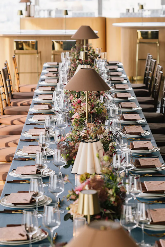 a table and plates