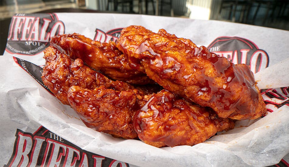 Carson chicken wing promos served by The Buffalo Spot.