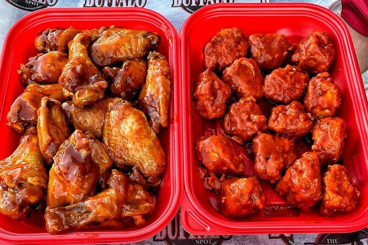 The Buffalo Spot offering chicken wings catering service near Chino Hills, California.