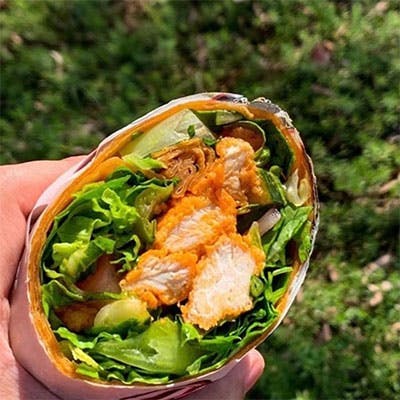 Chicken wrap for lunch at The Buffalo Spot in Huntington Park, CA.