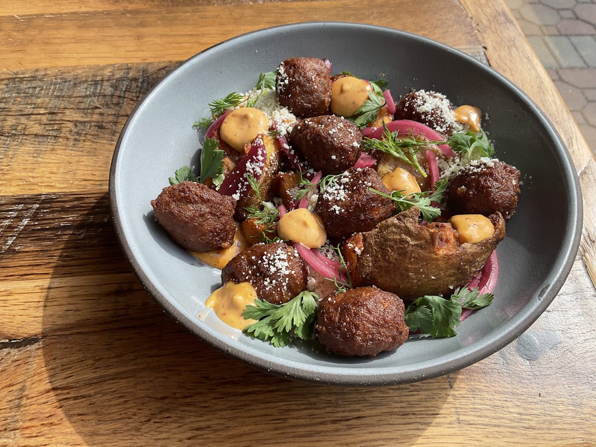 a bowl of food on a plate