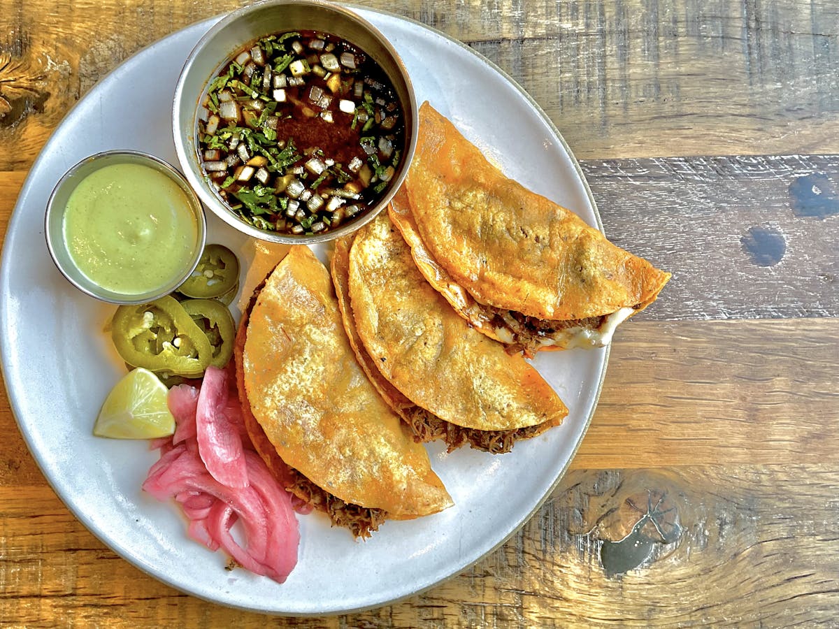 a plate of food on a table