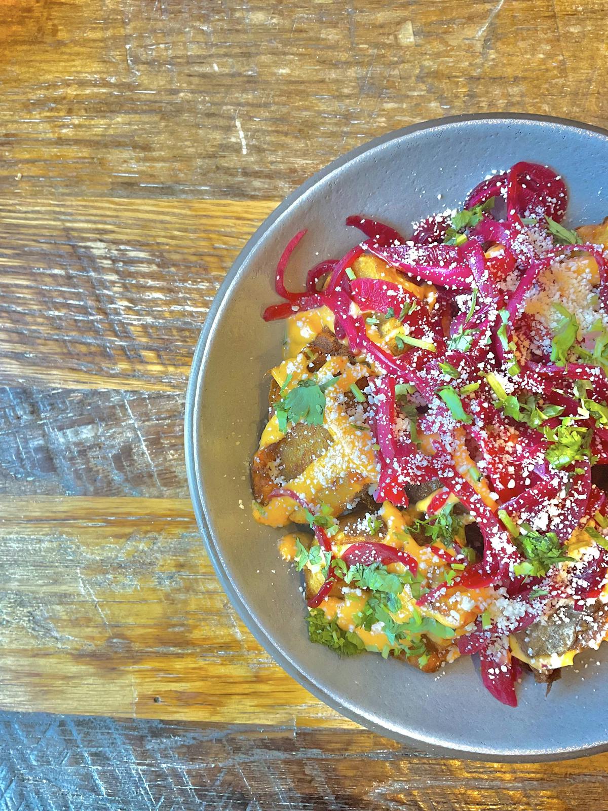 a plate of food on a table