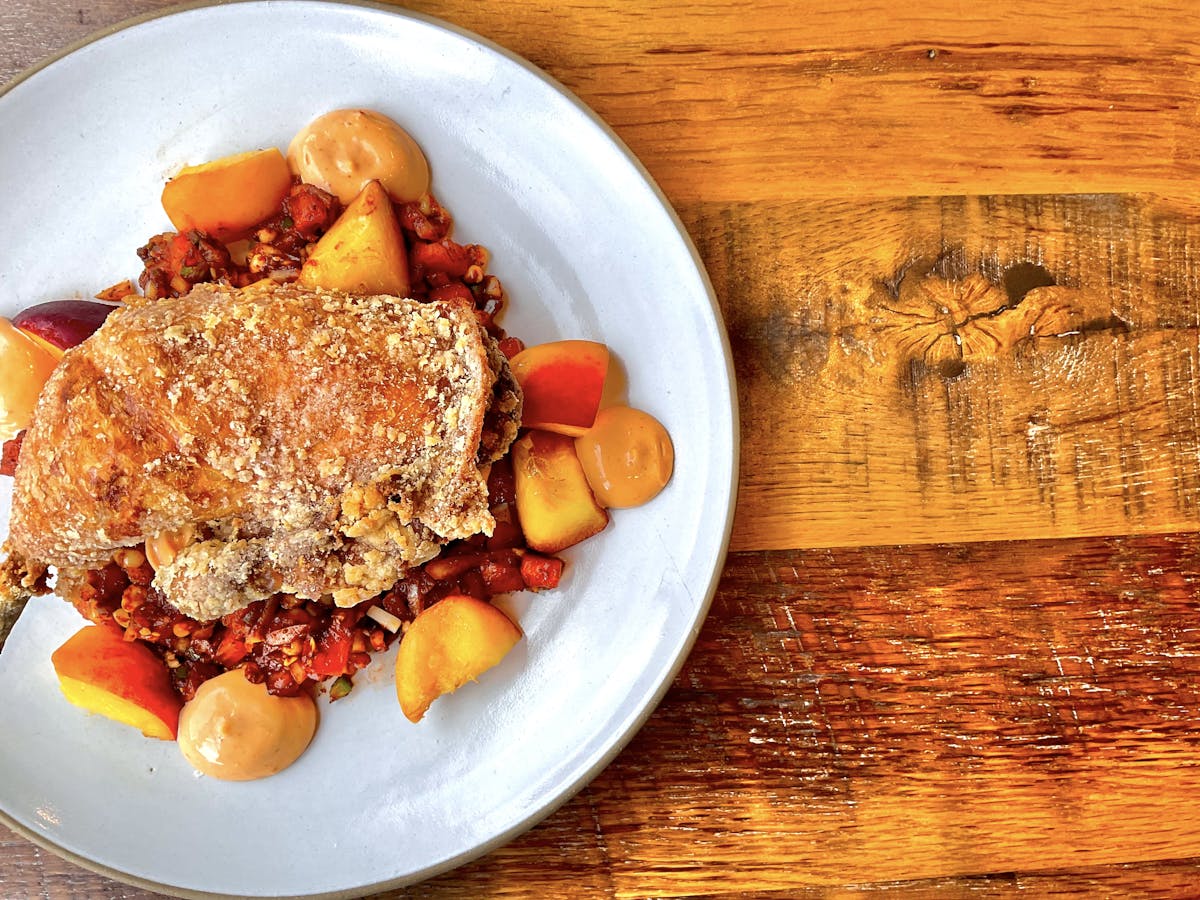a plate of food on a table