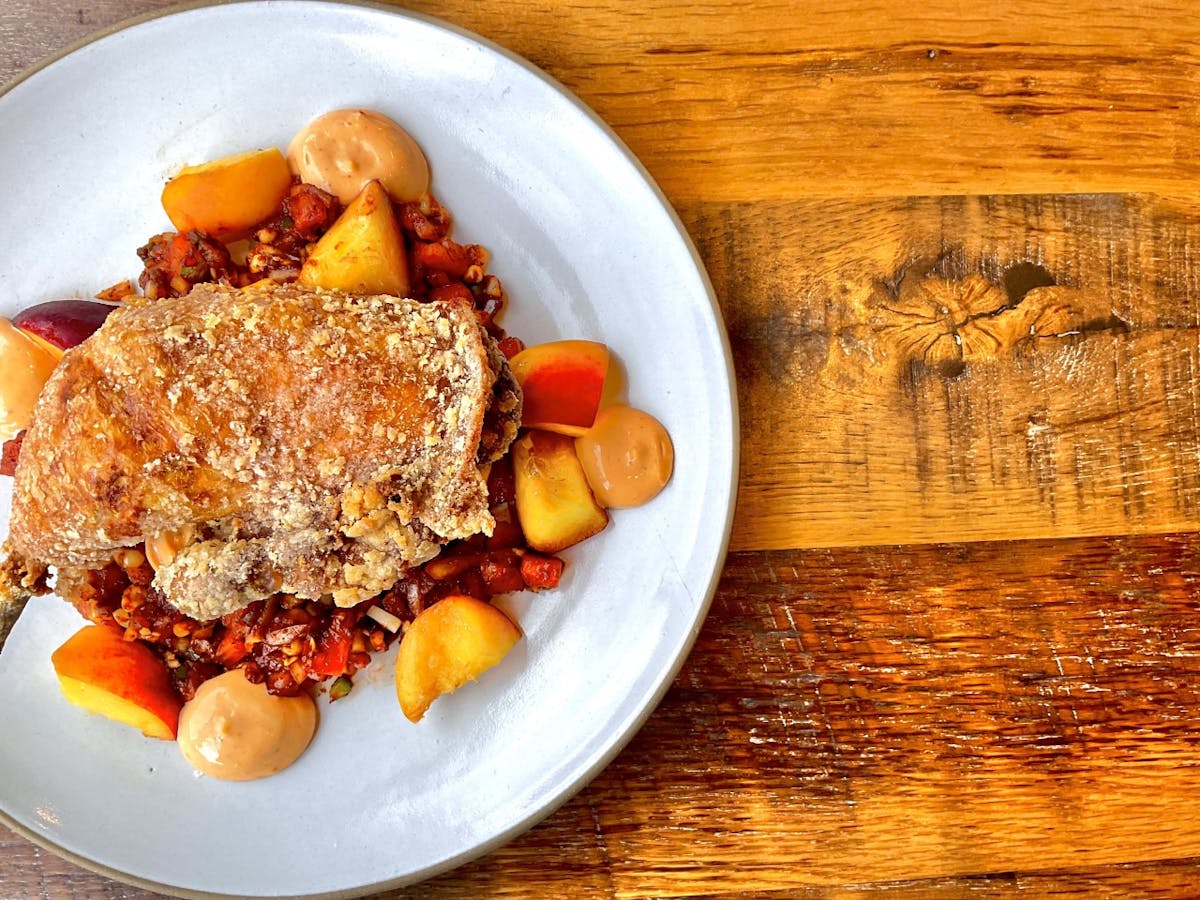 a plate of food on a table