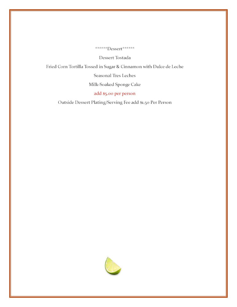 Party Packages Salted Lime Bar & Kitchen Latin American Food