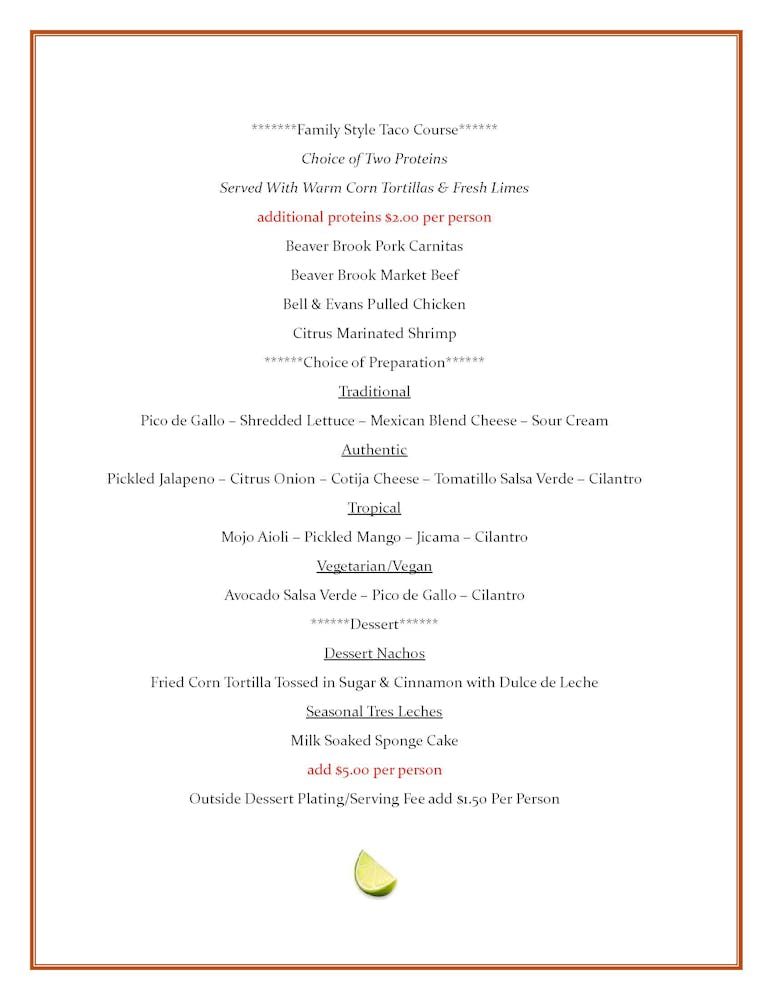 Party Packages Salted Lime Bar & Kitchen Latin American Food