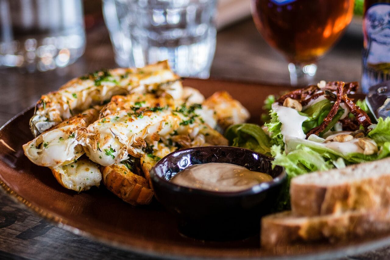 a plate of food on a table