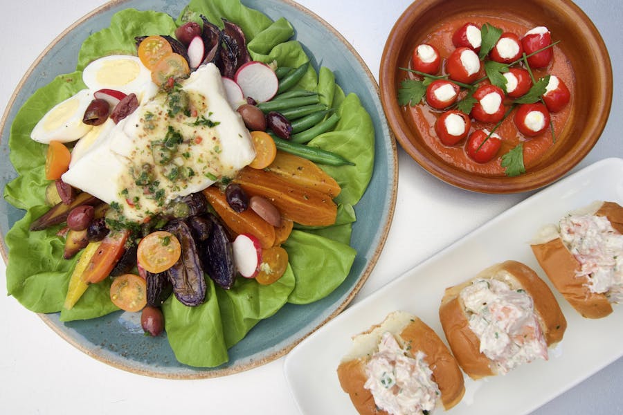 Halibut Niçoise Box Terra Momo Restaurant Group Eno Terra