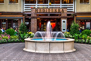 a close up of a stone building