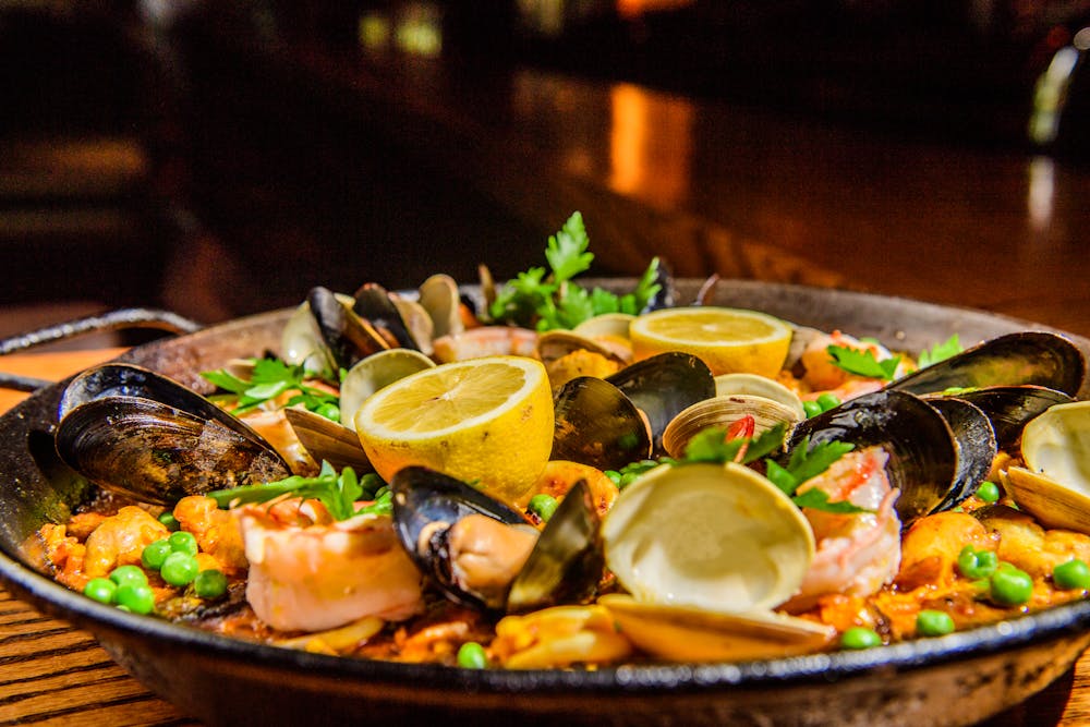 a bowl of food on a table