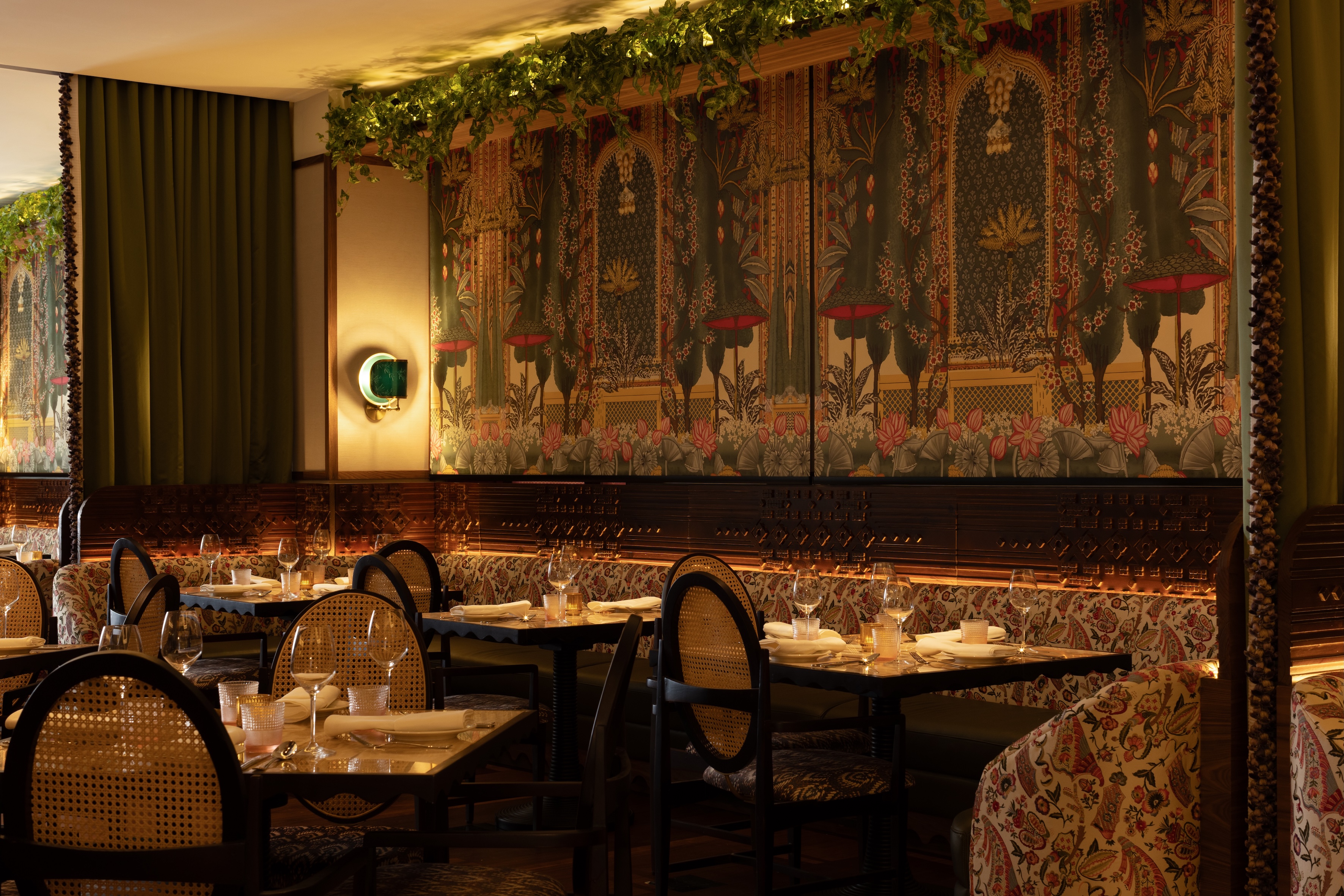 a restaurant with tables and chairs