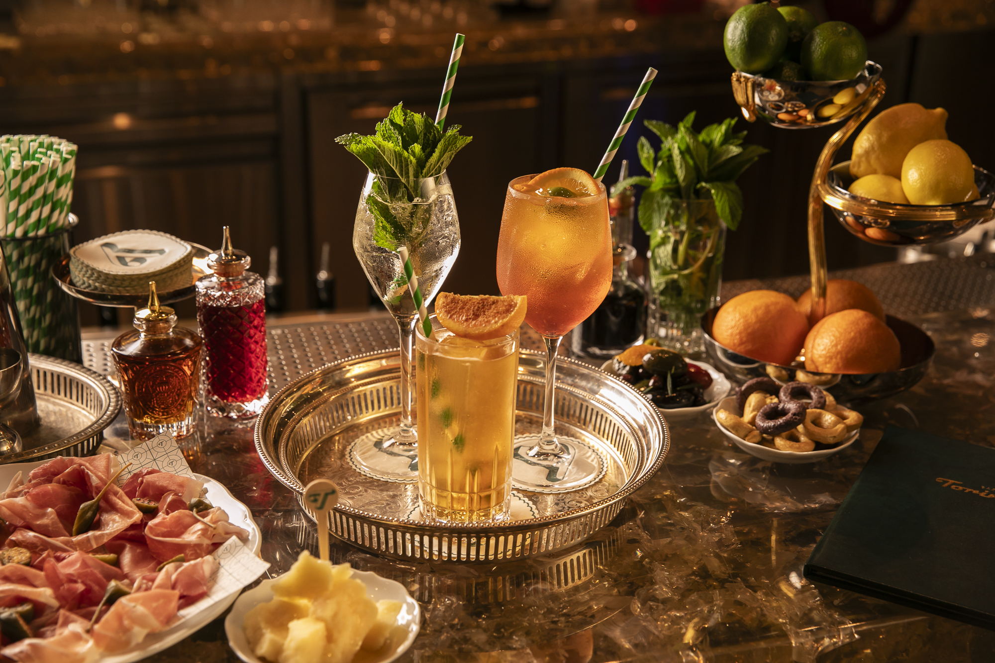 a bunch of cocktails