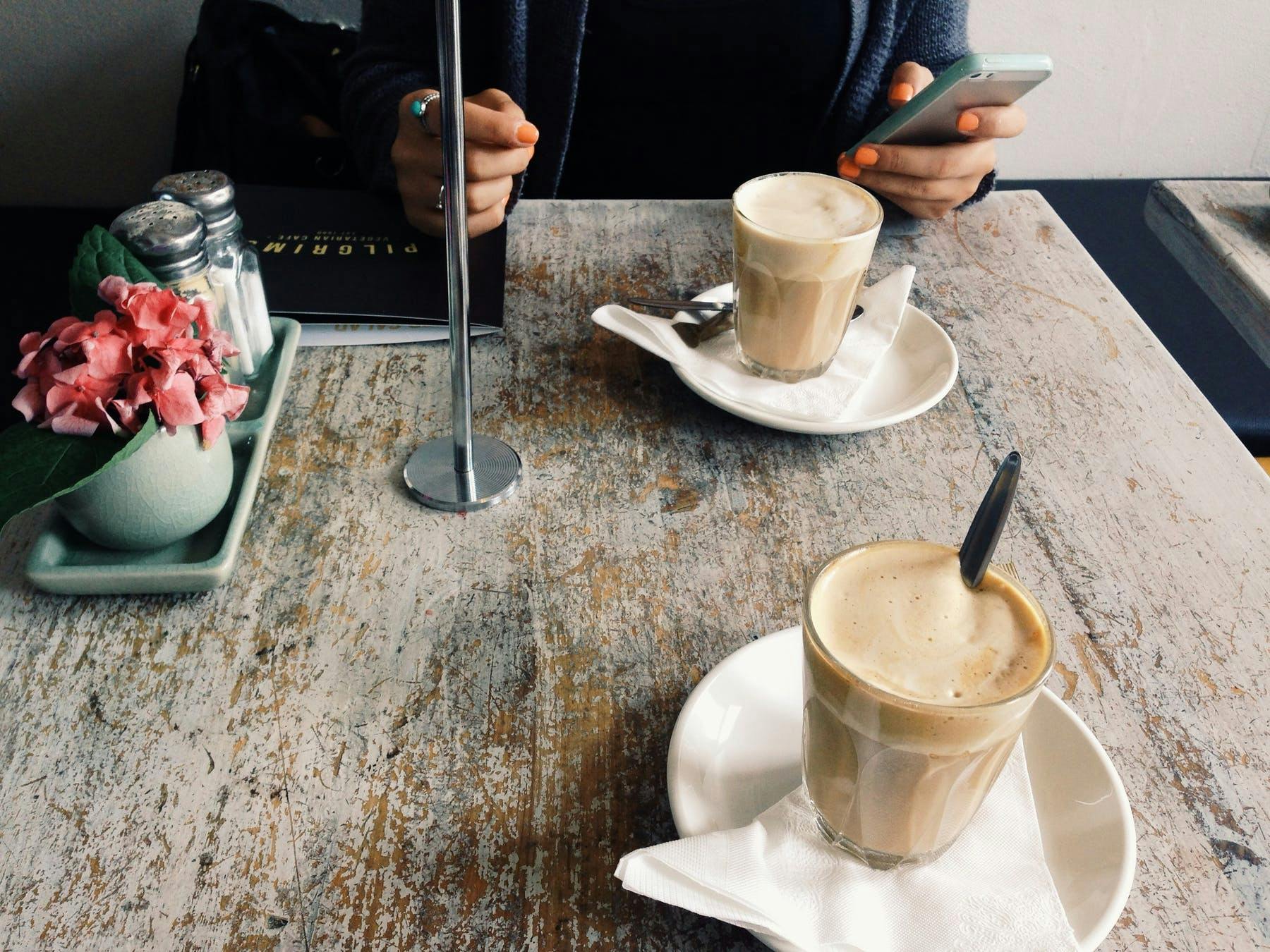 a cup of coffee on a table