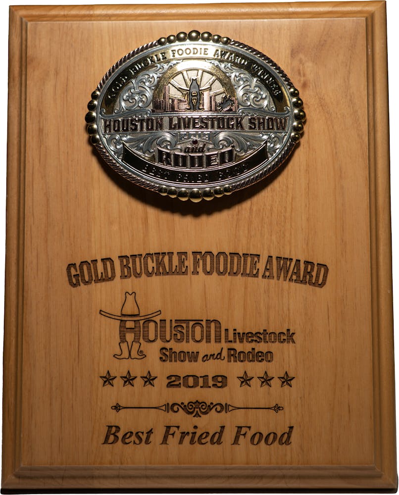 close up of an award