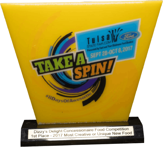 close up of an award