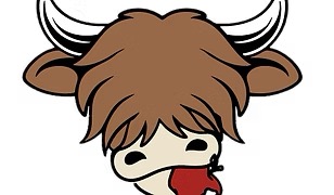 a cartoon of a cow