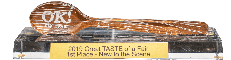 close up of an award